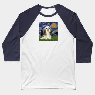 Shih Tzu in Van Gogh's Starry Night (adapted) Baseball T-Shirt